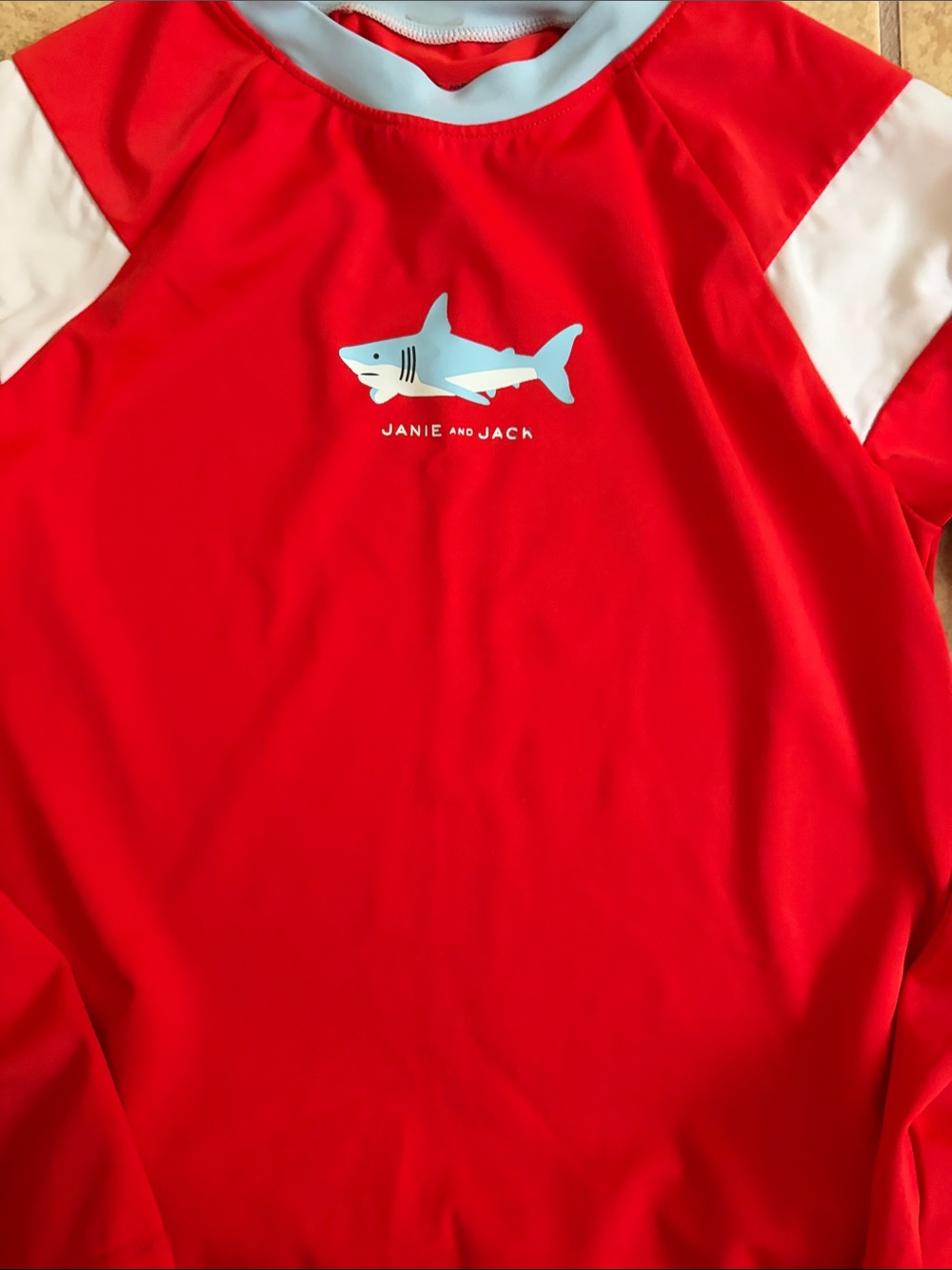 Janie & Jack Red Shark Rash Guard